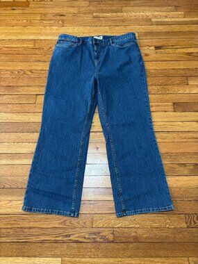 LL Bean Womens Classic Fit Straight Leg Jeans Plus Sz 20W Blue Stretch Denim